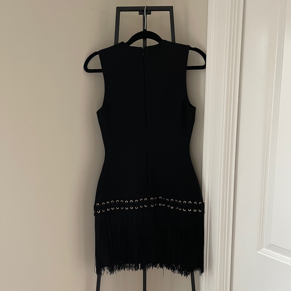 Elizabeth & James Eron Fringe Cocktail Dress Black